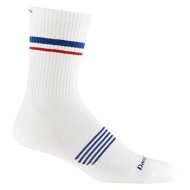 Darn Tough Vermont Men's Element Micro Crew Lightweight Running Sock (Style 1118) - White, Small