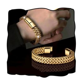 Sinalty Stainless Steel Cuban Link Bracelet Gold Silver Curb Chains Bangle Hip Hop Jewelry for Women