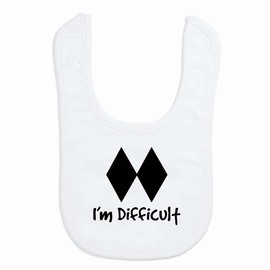 ChalkTalkSPORTS Skiing & Snowboarding Baby & Infant Bib | I'm Difficult | Soft Microfiber Bib