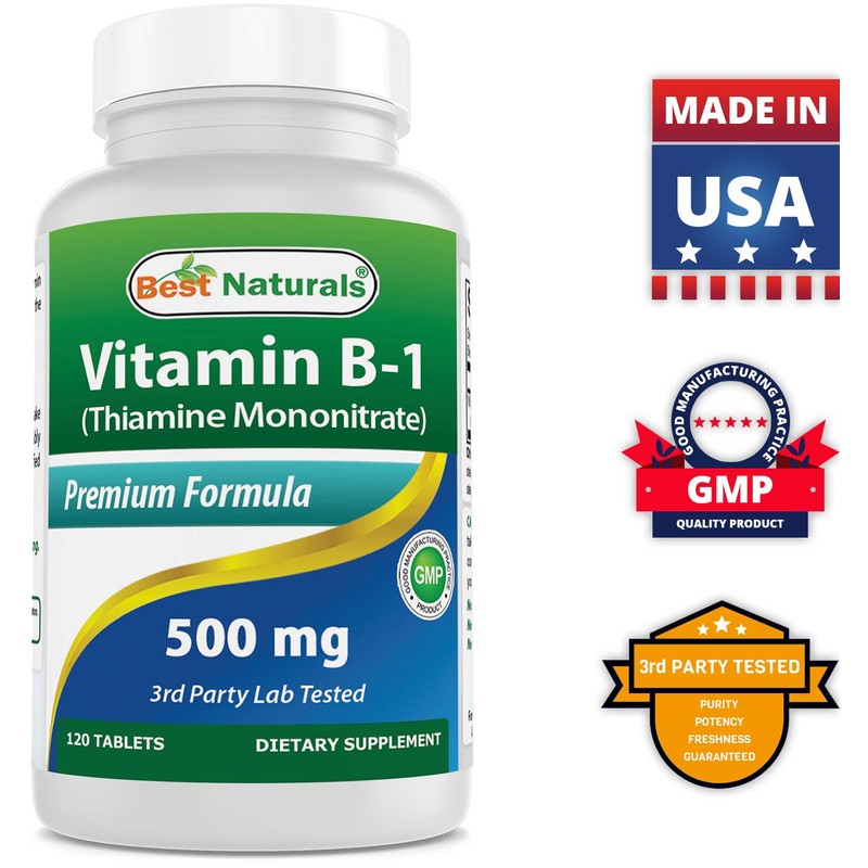 Best Naturals Vitamin B1 as Thiamine Mononitrate 500 mg 120