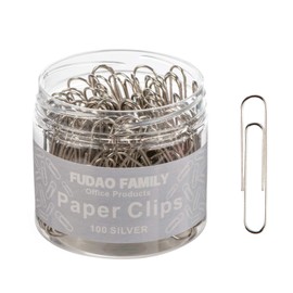 Jumbo Paper Clips, 50mm Paper Clip, 100 pcs Large Paperclips (Jumbo, Silver)