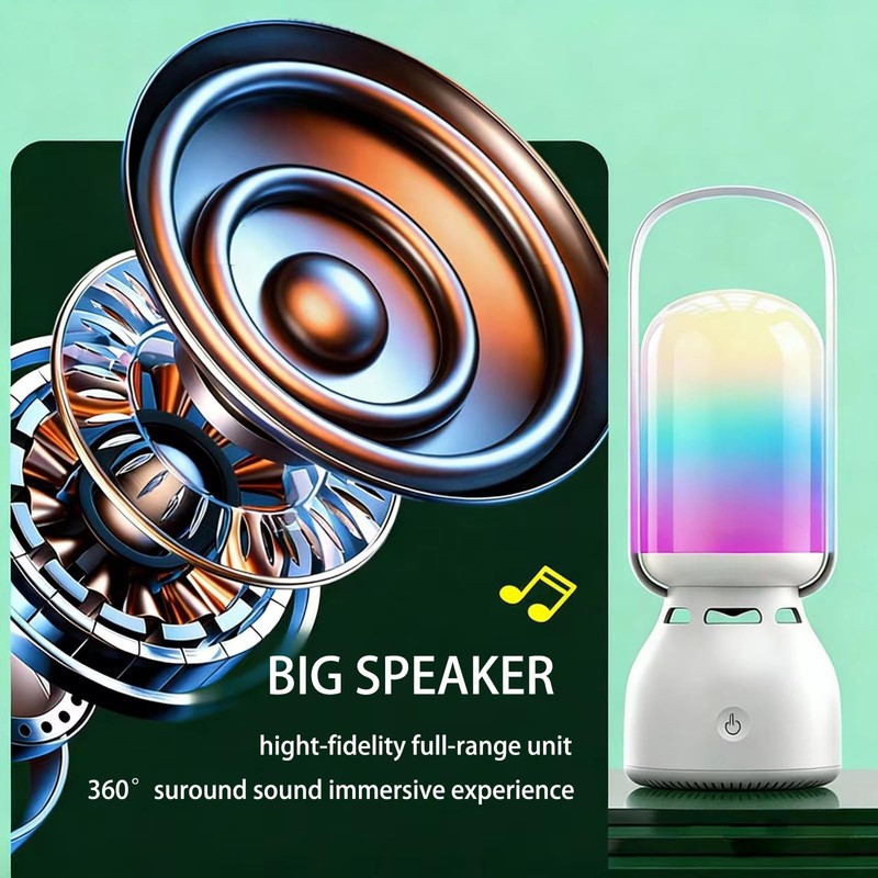 Camping Bluetooth Speaker with LED Light,Outdoor Speaker with Insert Card,