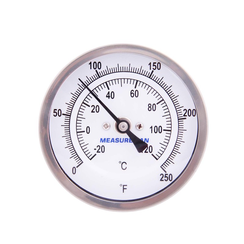 MEASUREMAN Fully Stainless Steel Pot, Kettle, Brewing Bimetal Thermometer, 3"