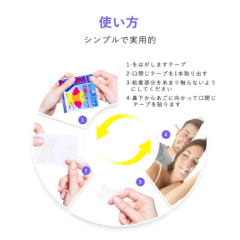 大容量が（300回用）口閉じテープ Hosfaton いびき防止グッズ いびき防止テープ いびきを減らし 鼻呼吸促進 睡眠の質が高まり 喉の乾燥防止 マウステープ