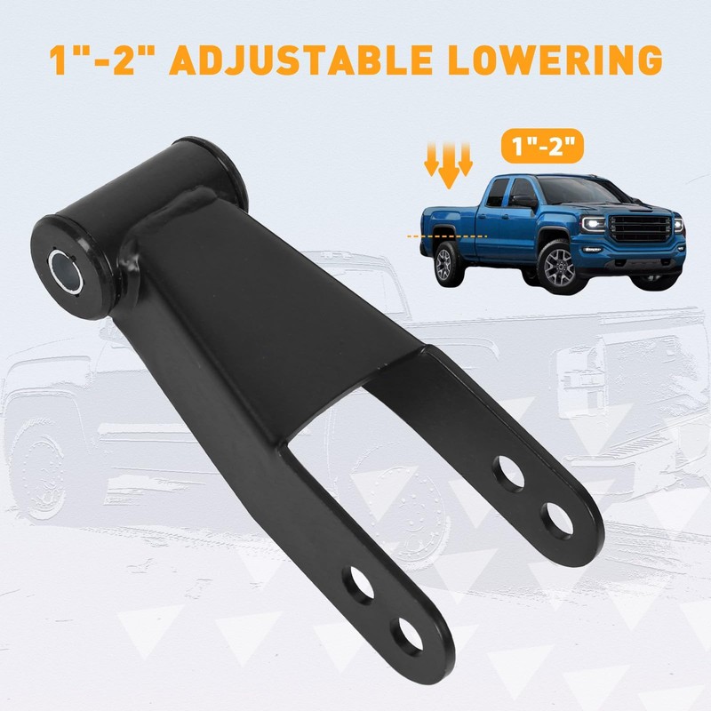 ECOTRIC 2" Rear Drop Lowering Shackles Suspension Kit Compatible with