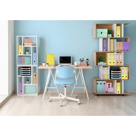 Exacompta Prem'Touch 53567E Watercolour Binder, Made in Germany, 8 cm Wide, DIN A4, Pastel Colour, Coral Red, Ring Binder, Letter Folder, Office Folder, Plastic Folder, Slotted Folder, Motif Folder