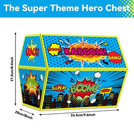 ZOIIWA Super Theme Hero Treasure Chest Classroom Decorations Hero Theme Chest Teachers Toy Prizes Awards Rewards Super Box for Classroom Teachers Room School Decor