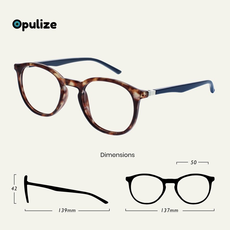 Opulize Met Glasses Blue Light Filter Pack of 2 Slim