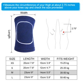 PATIKIL M Size Protective Knee Pads, 3 Pairs Sponge Volleyball Knee Pads Breathable Dance Knee Pads Brace for Women Men Football Basketball Workout, Blue