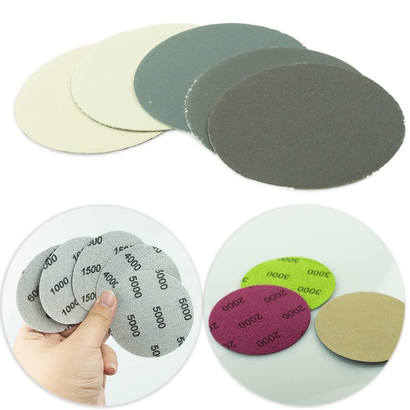 40PCS 75mm Round Sanding Discs, Hook and Loop 600/1000/1500/2000/3000/4000/5000/7000 Mixed