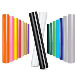 Prime Vinyl 16 Pack Heat Transfer Vinyl Sheets, 12"x 8" Iron on Vinyl for for Silhouette Cameo, All Cutting Machines, HTV Sheets for Clothes, Hats, Pants, Other Fabrics