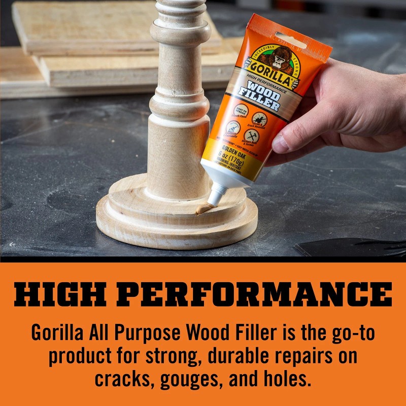 Gorilla Wood Filler 2 Pack Golden Oak Durable Water Resistant