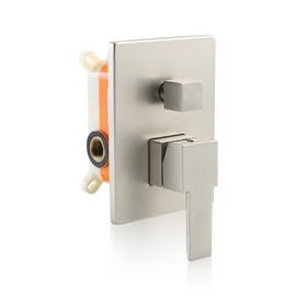 SKOWLL Shower Valves Dual Function Shower Temperature Valve Single Handle Shower Diverter Valve Kit Wall Mount 2 Way Pressure Balance Valve Trim, Brushed Nickel