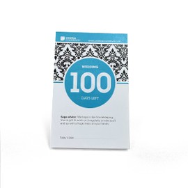 100 Day Wedding Count Down 5.75"x3.75" Light Blue Teal Tear Off Countdown Calendar Table and Desk Unit - Perfect for Office, Event, Corporate, Door-gifts and wedding gifts