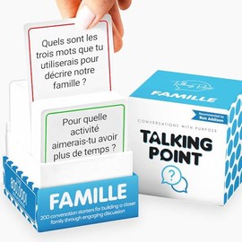 200 Family Conversation Cards - Famille en français - Put Down The Phones & Connect with Family - Get to Know Each Other Better with Meaningful Talk - Great for Dinner Table & Road Trips - French