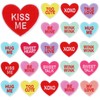 AUGSUN 30pcs Valentine's Day Iron On Patches Conversation Hearts Candy