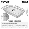 Vevor 4 Pack Hotel Pan 3.7" Deep Steam Table Pan