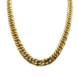 YeahiBaby Faux Gold Chain Necklace 90s Punk Style Necklace Costume Jewelry Cuban Link Chain Hip Hop Turnover Fake Chain Necklace 58cm