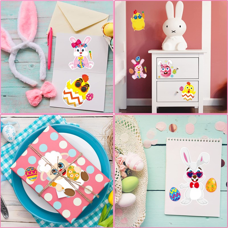 18 Sheets Easter Stickers for Kids Easter Crafts Make a