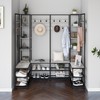 GiftGo Corner Hall Tree with Shoe Rack Storage Bench Display