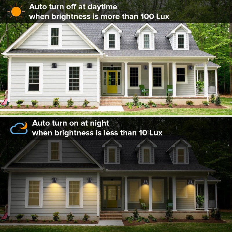 UME 2 Pack LED Outdoor Wall Light Fixtures, Dusk to