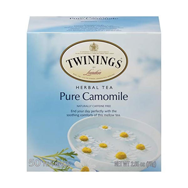 Twinings of London Pure Camomile Herbal Tea Bags, 50 Count (Pack of 1)