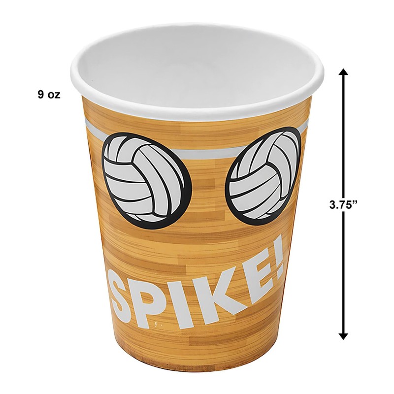 Fun Express Volleyball Party Paper Cups - 8 Pieces