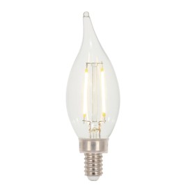 Westinghouse Lighting 5264100 3.3 Watt (40 Watt Equivalent) CA11 Dimmable Clear Filament LED Light Bulb, Candelabra Base