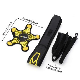 Kabibin Soccer Training Equipment, Solo Soccer Kick Trainer for Kids Adults, Soccerball/Volleyball Practice Aid Bungee Waist Belt (Yellow)