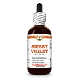 Sweet Violet (Viola Odorata) Dry Leaf Tincture, Made in Hawaii, All Natural, Vegan, Pure Liquid Extract - 2 fl.oz