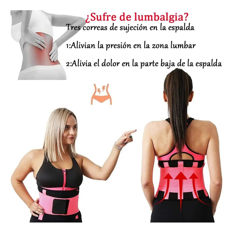 Cinturon Para Pesas Mujer Faja Gym Trabajo Carga Sport
