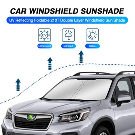 KUST Parasol para parabrisas para Subaru Forester SUV 2019, 2020 y 2021, protector de parasol plegable bloquea los rayos UV para mantener tu coche más fresco