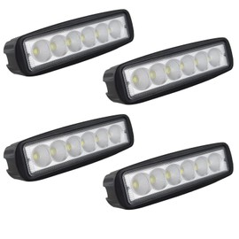 Willpower 4 Pcs 6 inch 18W Flood LED Work Light Bar Off Roads Lamp Light Waterproof 1440 Lumen for Jeep ATV SUV UTE Wrangler Trailer Fishing Boat Truck