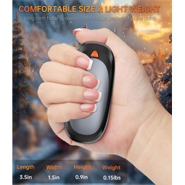 Tydse Hand Warmers Rechargeable with 10000mAh Charging Case, 2000mAh Portable Hand Warmers 2 Pack, Reusable Electric Pocket Heater for Hunting, Camping Gear, Outdoors, Gifts for Christmas - Black