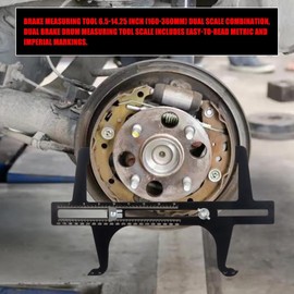 Brake Drum Measuring Resetting Tool, 6.5-14.25 Inch Double Scale Combination Brake Reset Gauge, Brake Measuring Tool for Rotor Resetting, Adjusting Brake Shoes, Measuring