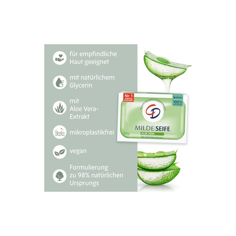 CD Mild Soap, Aloe Vera, Vegan & No Microplastics, 100