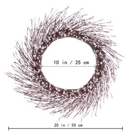 LLZLL 20" White Berry Wreath,Artificial Winter Wreath Winter Wreaths for Front Door Valentine’s Day Wreath White Valentine’s Day Gifts for Winter Valentine’s Day Home Decor (White)