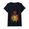 Womens Cartoon Character With Paintbrush For Kids Art Fun V-Neck