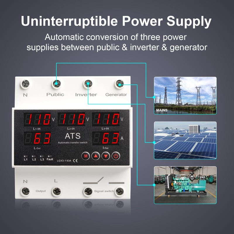 OELFFOW 4P 63A 110V ATS Automatic Transfer Switch - L1