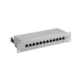 Goobay 93791 CAT 6 25.4cm Length Patch Panel, Grey, 12 Port