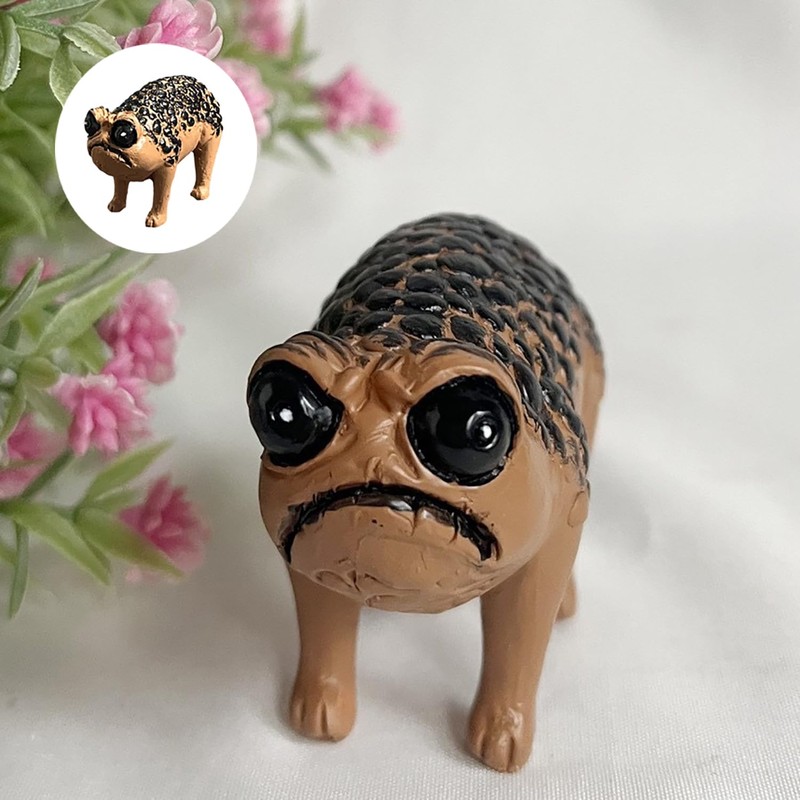 Aguoqwen Grumpy Frog Toad Statue,Angry Toad,Resin Figurine African Rain Frog