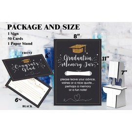 Tuyashua Graduation Memory Jar Cards for The Graduate (1+50 Pack), Graduation Decorations 2023, Graduation Party Favors, Graduation Party Supplies for High School Senior School College (09)