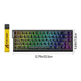 ATTACK SHARK X68 HE Wired Gaming Keyboard, Mechanical Keyboard, Computer Peripherals Suitable for Office PC Laptop Use, Tech Gadgets:_Black Contour Line_1 count