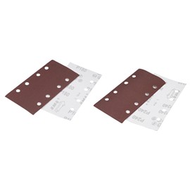 uxcell 1/3 Sanding Sheet 180 Grits 240 Grits 8 Hole Hook and Loop Sander Pads Wet Dry Aluminum Oxide Sandpapers 25pcs