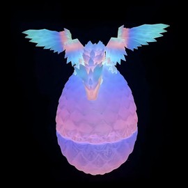 XineYuor 3D Printed Dragon Egg Mysterious Dragon Toy Luminous Dragon Egg Dragon Figures in Dragon Egg Flexible Joints Surprise Easter Dragon Eggs as Home and Office Decoration (B)