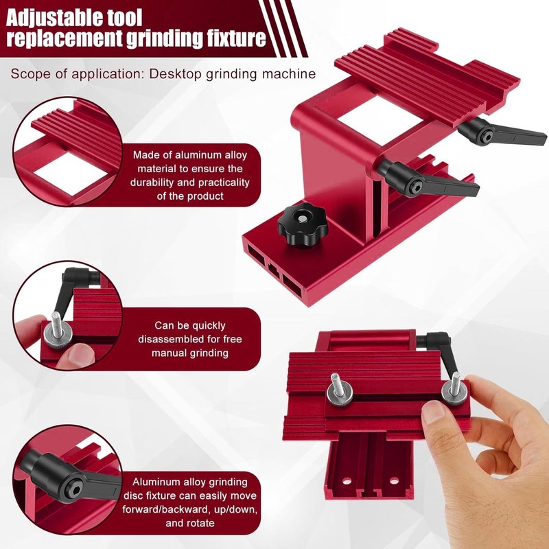 Bench Grinder Tool Rest Jig, Aluminum Alloy Adjustable Grinding Tool