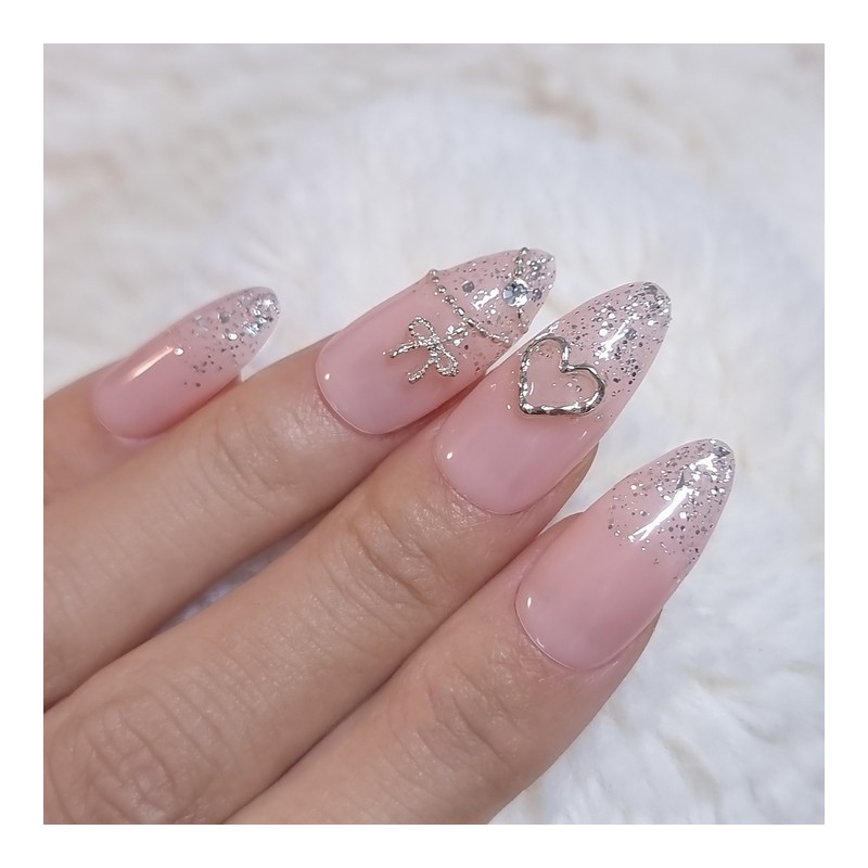 Lovely wedding handmade nail tips - short oval / 러블리