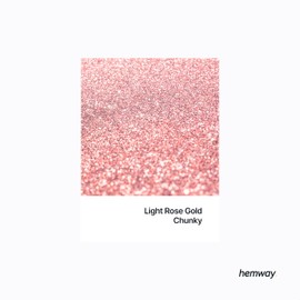 Hemway Premium Ultra Sparkle Glitter Multi Purpose Metallic Flake for Arts Crafts Nails Cosmetics Resin Festival Face Hair - Light Rose Gold - Chunky (1/40" 0.025" 0.6mm) 100g / 3.5oz