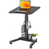 BONTEC Mobile Standing Desk Black, 23.6" x 20.5" 90° Tilting