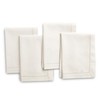 Encasa Cotton Fabric Napkins with Hemstitch, Set of 4, Plain